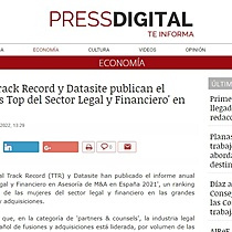 Transactional Track Record y Datasite publican el ranking 'Mujeres Top del Sector Legal y Financiero' en 2021